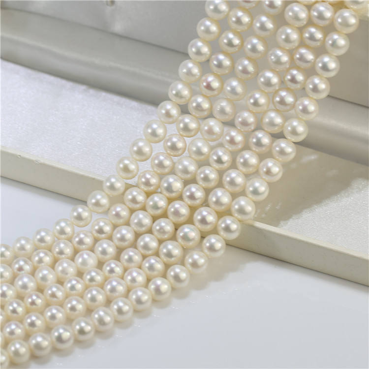 7-8mm Round AA Natural Pearl Real Freshwater Cultured Round pearl wholesale 4
